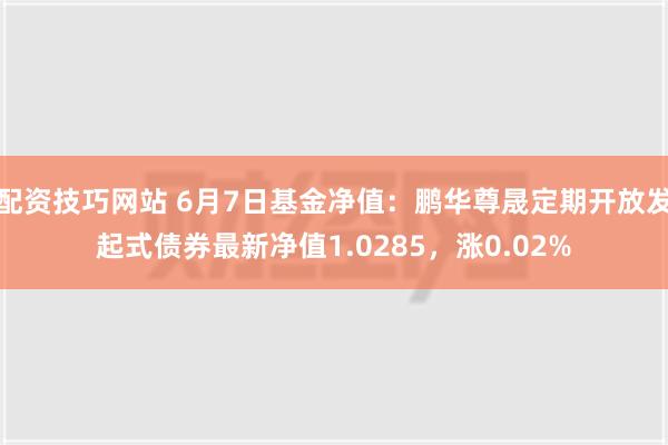 配资技巧网站 6月7日基金净值：鹏华尊晟定期开放发起式债券最新净值1.0285，涨0.02%