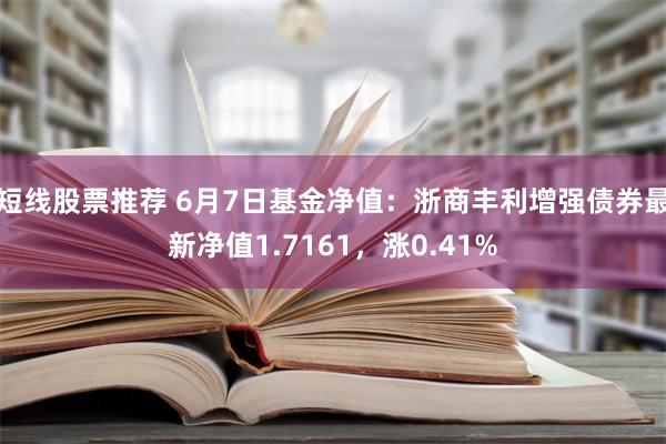 短线股票推荐 6月7日基金净值：浙商丰利增强债券最新净值1.7161，涨0.41%