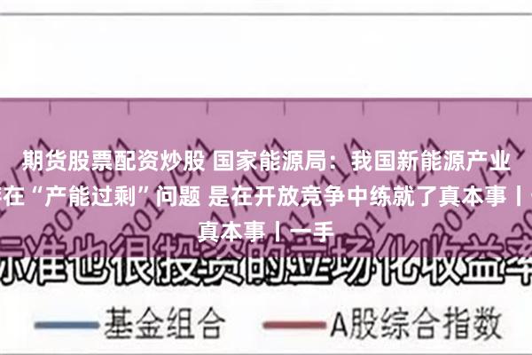 期货股票配资炒股 国家能源局：我国新能源产业不存在“产能过剩”问题 是在开放竞争中练就了真本事丨一手