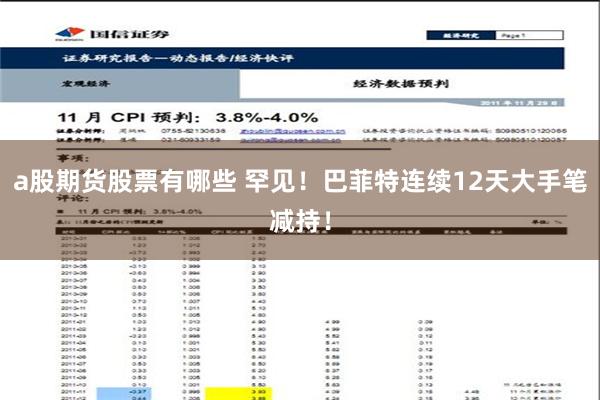 a股期货股票有哪些 罕见！巴菲特连续12天大手笔减持！