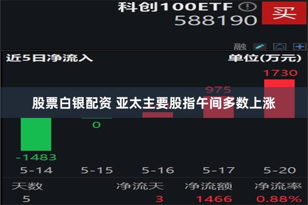 股票白银配资 亚太主要股指午间多数上涨
