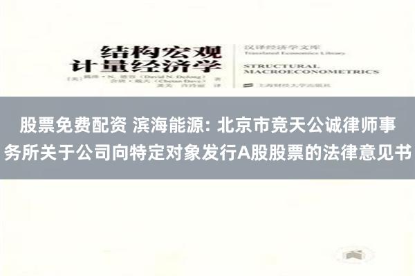 股票免费配资 滨海能源: 北京市竞天公诚律师事务所关于公司向特定对象发行A股股票的法律意见书