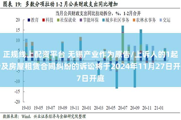 正规线上配资平台 无锡产业作为原告/上诉人的1起涉及房屋租赁合同纠纷的诉讼将于2024年11月27日开庭