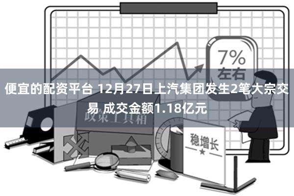 便宜的配资平台 12月27日上汽集团发生2笔大宗交易 成交金额1.18亿元