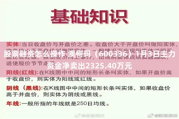 股票融资怎么操作 澳柯玛（600336）1月3日主力资金净卖出2325.40万元