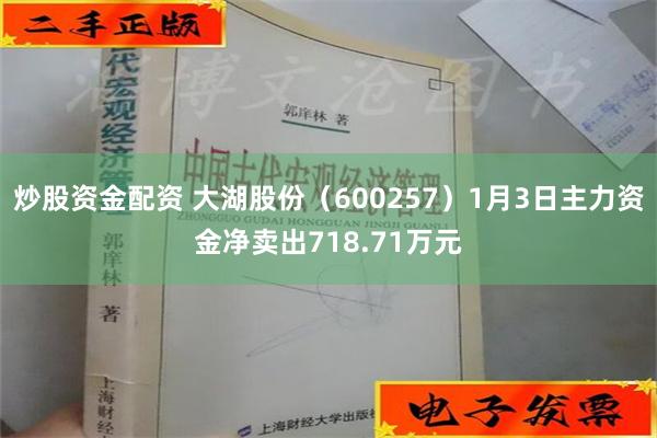 炒股资金配资 大湖股份（600257）1月3日主力资金净卖出718.71万元